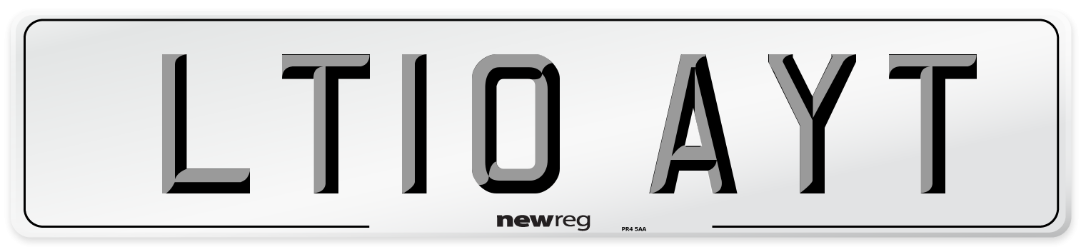 LT10 AYT Number Plate from New Reg